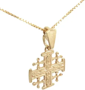 Delicate Small Sterling Silver 925 Jerusalem Cross Necklace Pendant for Women & Men Christian Gift Consecrated in Church of the Holy Sepulchre 0.7"/2 cm