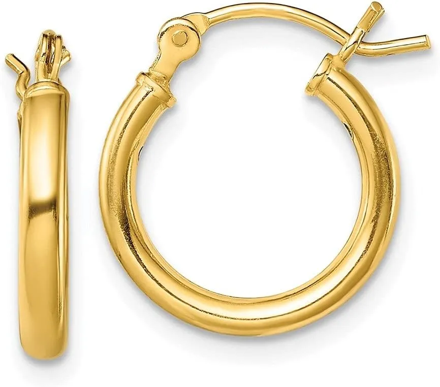 Diamond2Deal 14k Yellow Gold Plated Hoop Earrings (L- 0.6 in, W- 0.55 in)