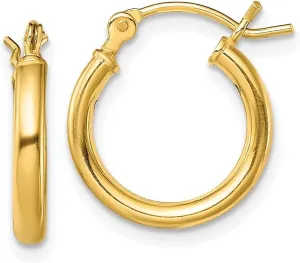 Diamond2Deal 14k Yellow Gold Plated Hoop Earrings (L- 0.6 in, W- 0.55 in)