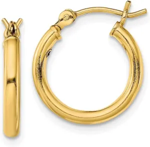 Diamond2Deal 14k Yellow Gold Plated Hoop Earrings (L- 0.61 in, W- 0.58 in)