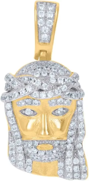 Diamond2Deal 925 Sterling Silver Yellow-Tone Jesus Religious Charm Pendant