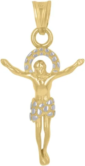 Diamond2Deal Mothers Day Gifts 14k Two-Tone Gold Jesus Religious Charm Pendant for Mom