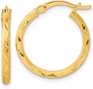 Diamond2Deal Sterling Silver Flash Gold-plated Hoop Earrings (Length 0.87 in, Width 0.79 in)