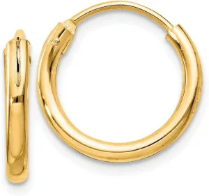 Diamond2Deal Sterling Silver Flash Gold-plated Hoop Earrings (Length 1.97 in, Width 1.97 in)