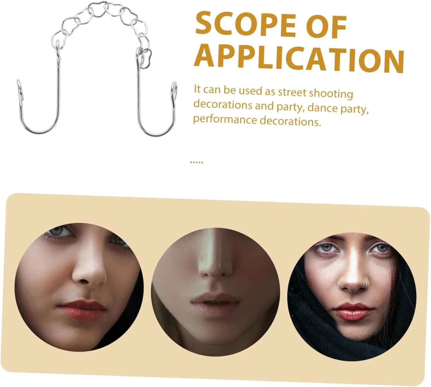 Didiseaon Nose Chain Woman Titanium Sterling Nose Ring with Chain Nose Hoop Chain Shape Color Thin Nose Hoops Nose