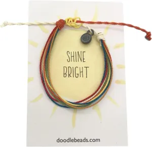 Doodle Beads Shine Bright Friendship Threaded Bracelet Wax Coated and Waterproof