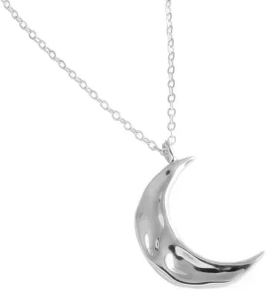 Dtja Boho Moon Necklace for Women Girls Sterling Silver Simple Delicate Crescent Half Moon Phase Karma Choker Pendant Necklace Adjustable Chain Handmade Hammered Jewelry