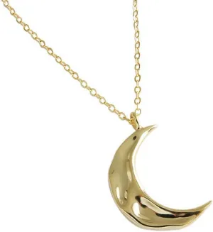 Dtja Boho Moon Necklace for Women Girls Sterling Silver Simple Delicate Crescent Half Moon Phase Karma Choker Pendant Necklace Adjustable Chain Handmade Hammered Jewelry