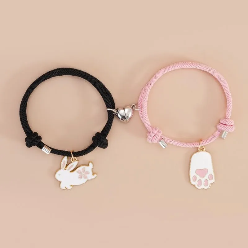 Easter Bracelet Rabbit Pendant Rope Bracelet for Lovers Woman Friend Friendship Bracelet Party Handmade Gift Jewelry Accessories