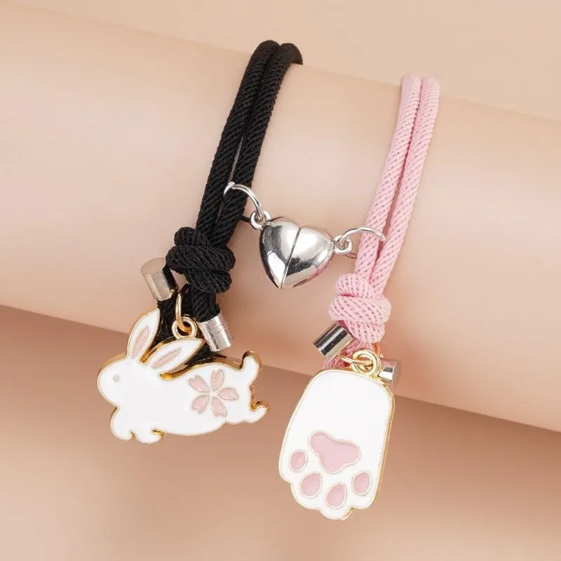 Easter Bracelet Rabbit Pendant Rope Bracelet for Lovers Woman Friend Friendship Bracelet Party Handmade Gift Jewelry Accessories