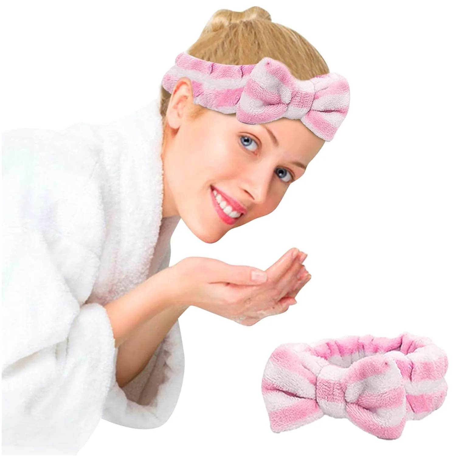 Elastic Hair Band Women Makeup Cosmetic Spa Hair Band Soft Coral Fleece Head Wraps