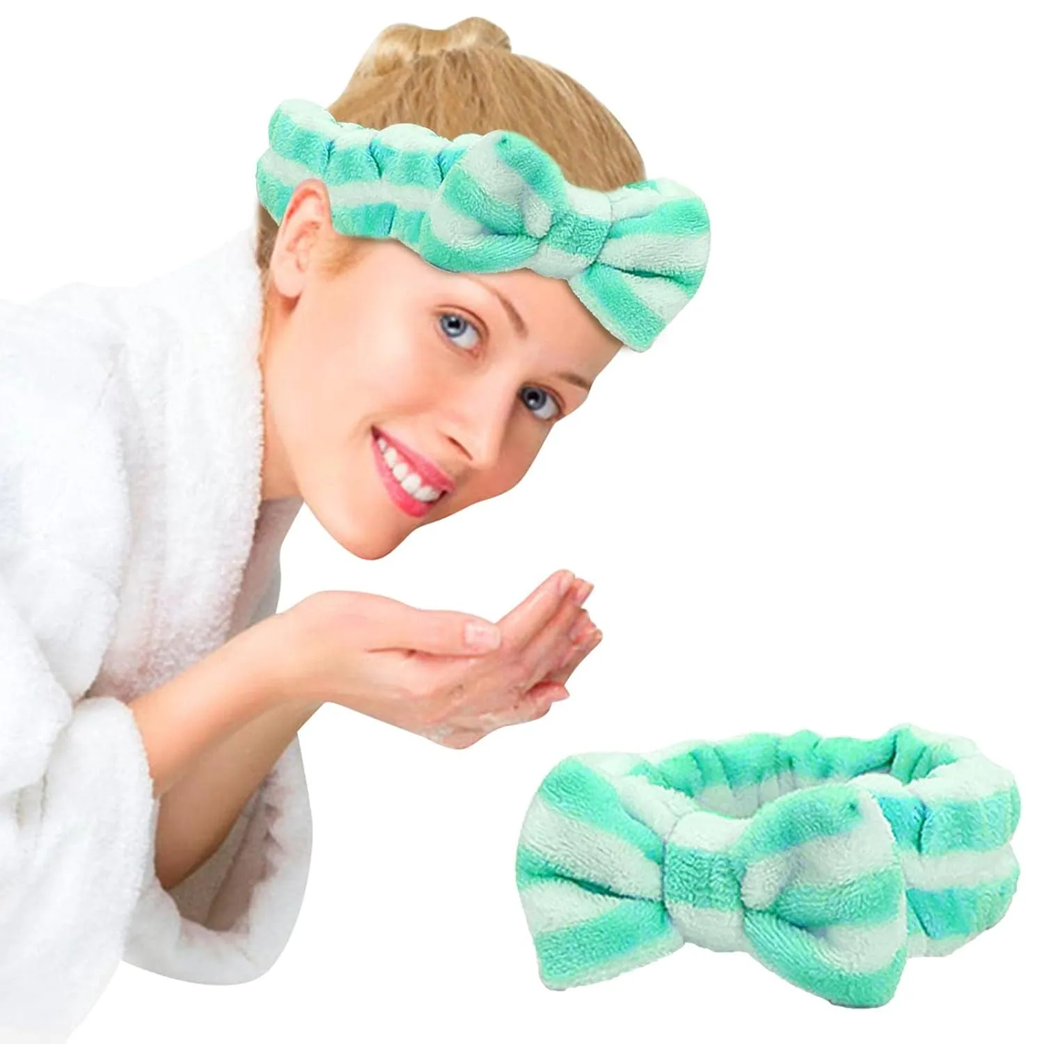 Elastic Hair Band Women Makeup Cosmetic Spa Hair Band Soft Coral Fleece Head Wraps