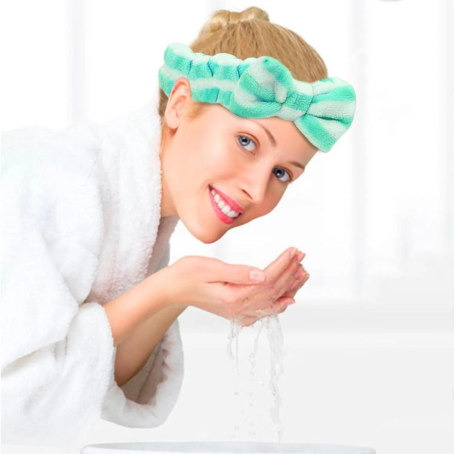 Elastic Hair Band Women Makeup Cosmetic Spa Hair Band Soft Coral Fleece Head Wraps