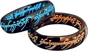 Elvish Ring Glow in the Dark, Elvish Rune Jewelry
