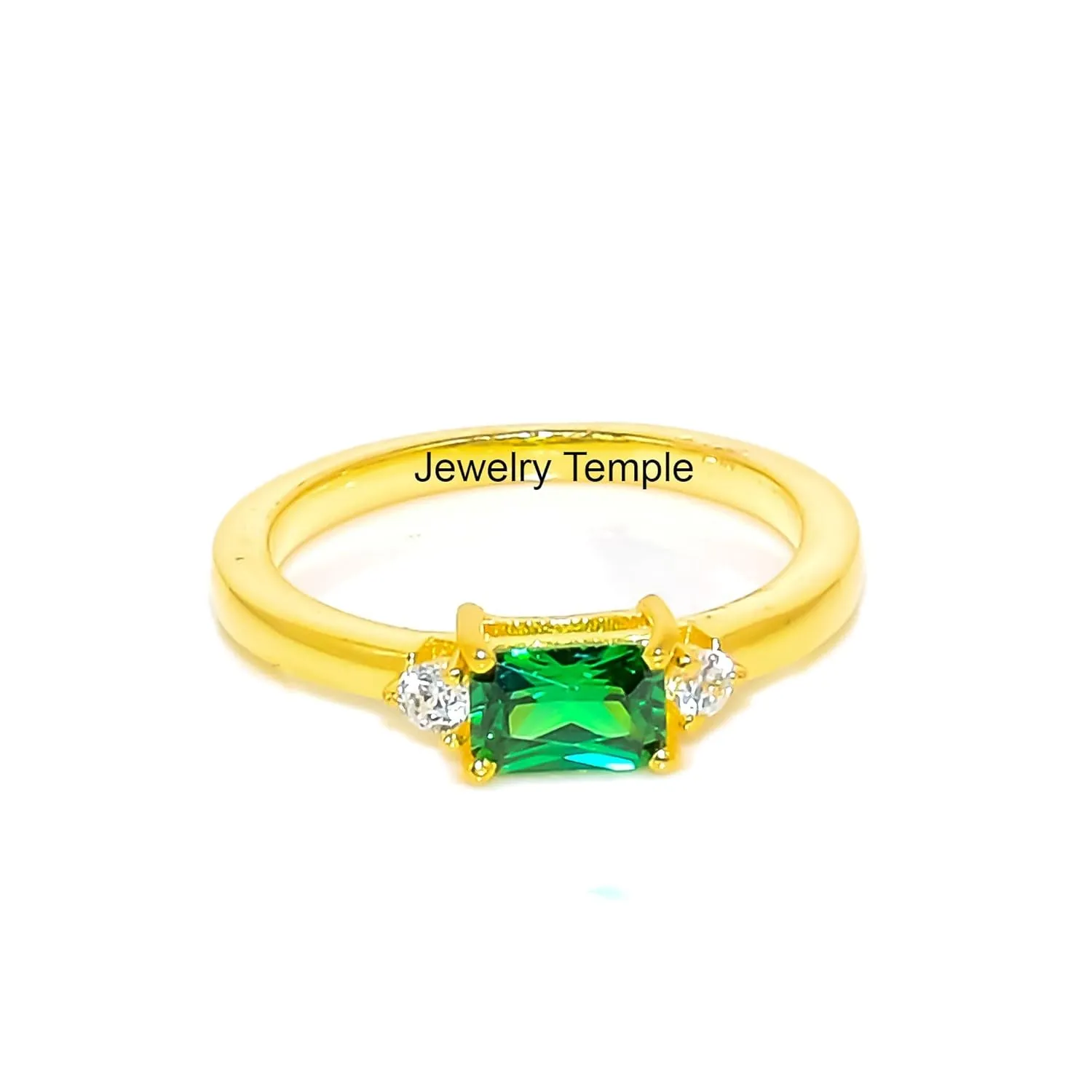 Emerald Gemstone Stacking Stackable Statement Rings For Men & Women | Midi Radiant Ring | 925 Solid Silver Band | Best Gifts For Christmas (925 Silver, 10.5)