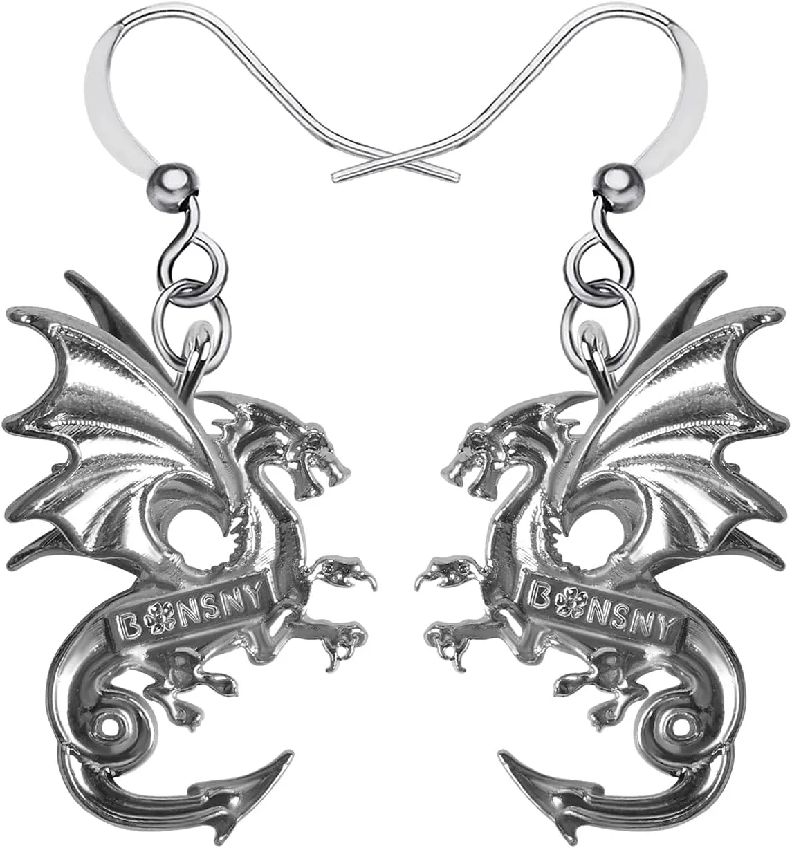 Enamel Alloy Dinosaur Fantasy Dragon Earrings Drop Dangle Unique Animal Jewelry For Women Dragons Gifts