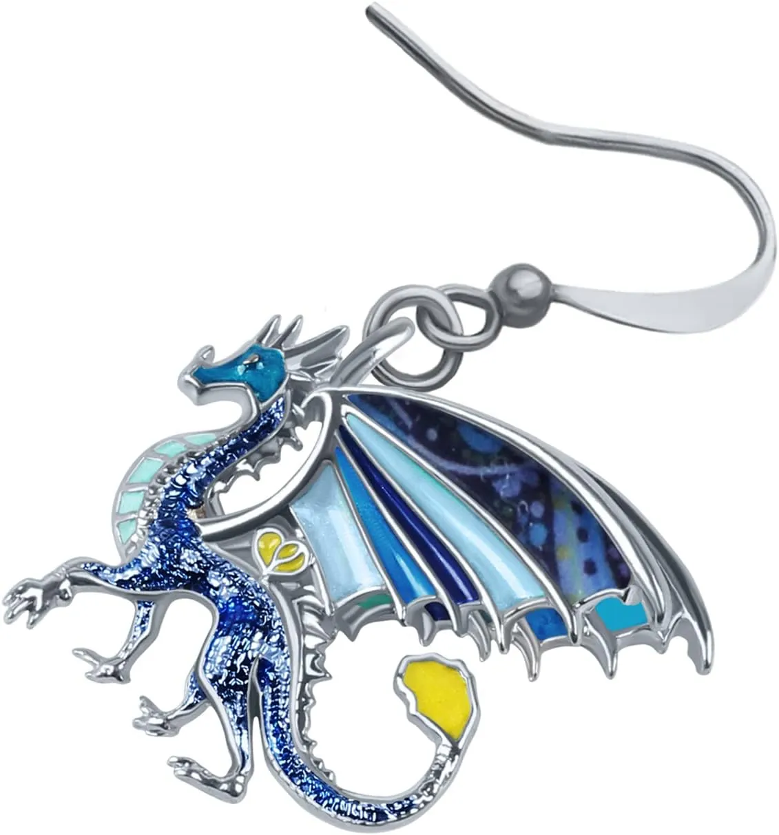 Enamel Alloy Dinosaur Fantasy Dragon Earrings Drop Dangle Unique Animal Jewelry For Women Dragons Gifts