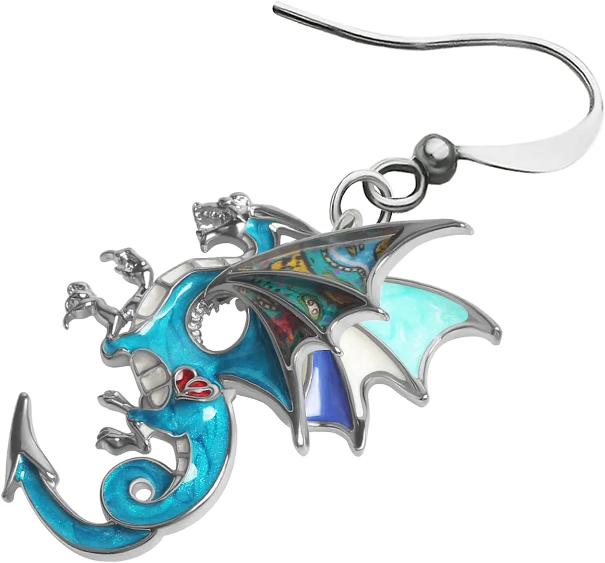 Enamel Alloy Dinosaur Fantasy Dragon Earrings Drop Dangle Unique Animal Jewelry For Women Dragons Gifts