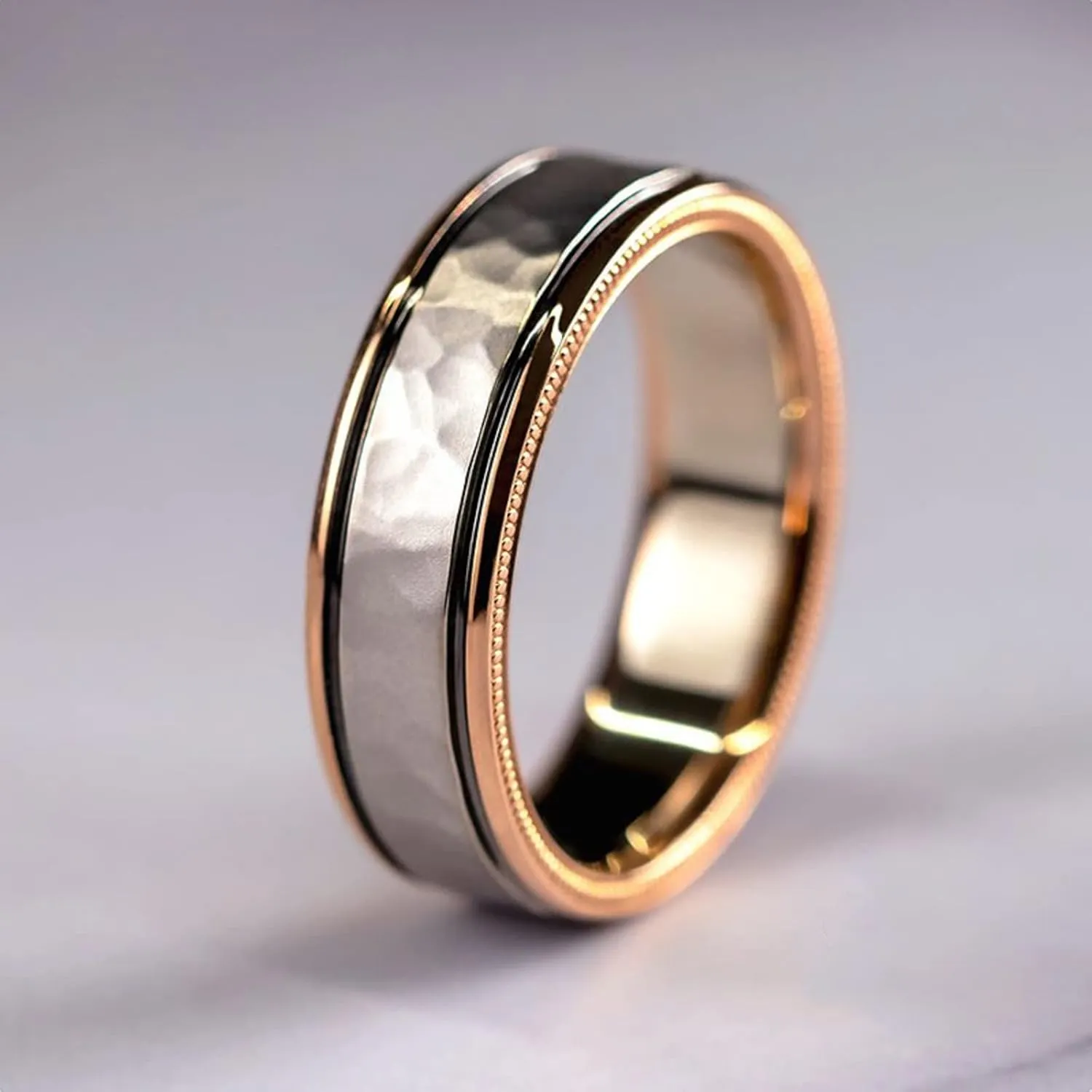 Engagement Imitation Diamond Rings for Couples Set,3 pc His and Her Wedding Ring Set, Hypoallergenic Rose Gold Ring Set, Cubic Zirconia Bride Promise Rings Set, Size 6-13