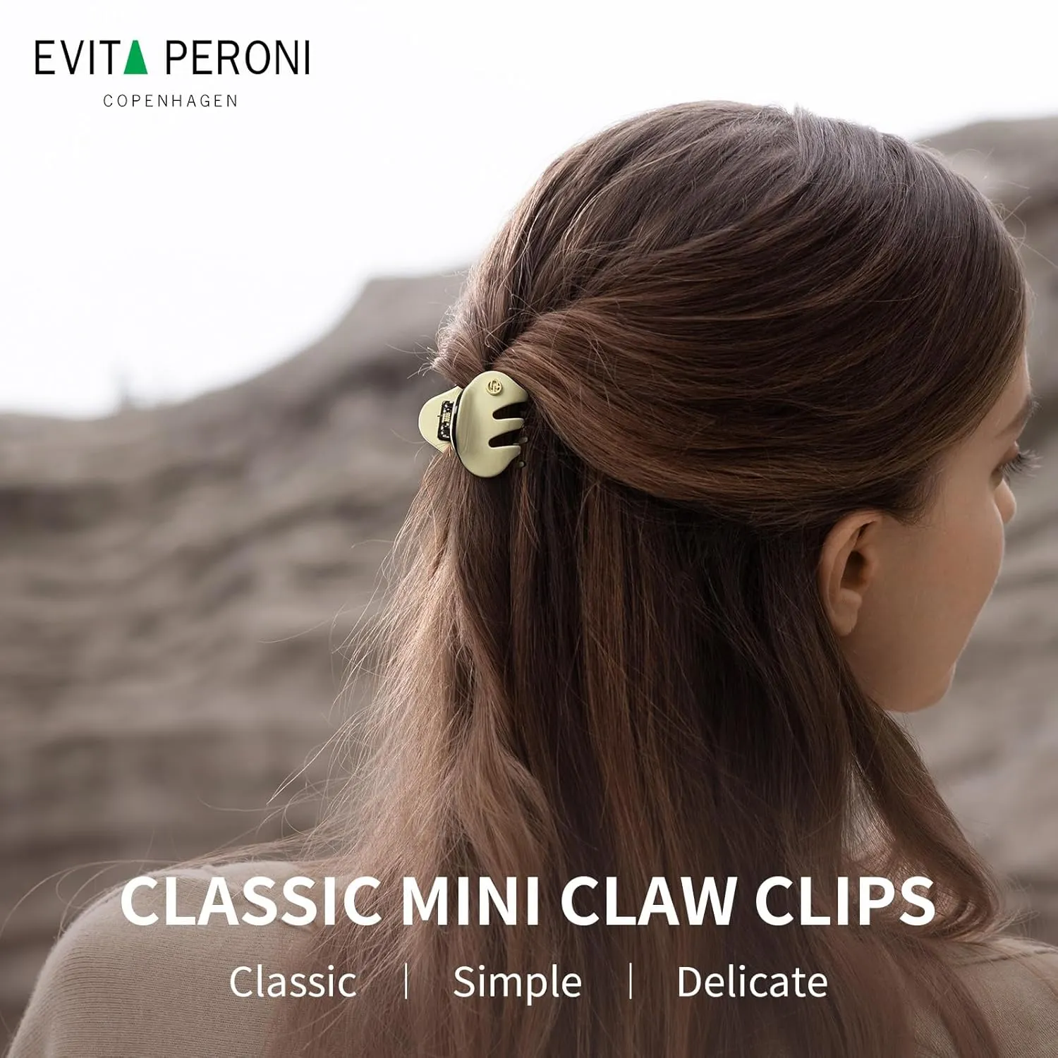 EVITA PERONI Small Hair Clips, Classic Mini Claw Clips for Hair, Colorful Acetate Mini Hair Clips for Women Girls, Straw Yellow