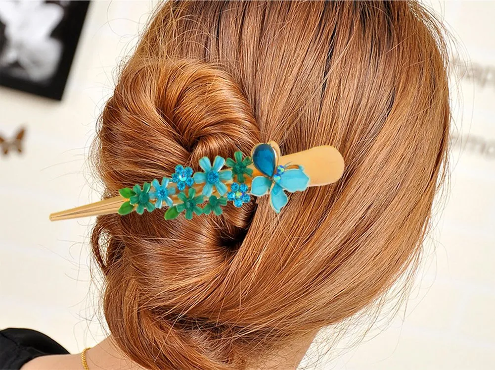 Fashion & Lifestyle Set of 4 Large Metal Alloy Alligator Sectioning Clips for Women and Girls - Pretty Strong Clamp Hair Pins Non-Slip Hair Grips Accessories for Thick Hair, Gold