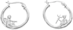 Fashion Angel Devil Asymmetric Hoop Earrings for Women Whimsical Huggie Dangle Drop Earring Unique Jewelry Gifts Birthday