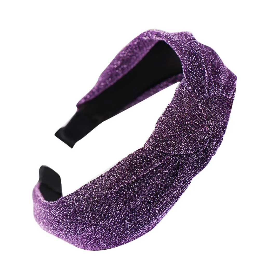 Fashion Headband For Women Wide Knotted Turban Headbands Hair Hoops Hair Accessories (Purple, One Size)