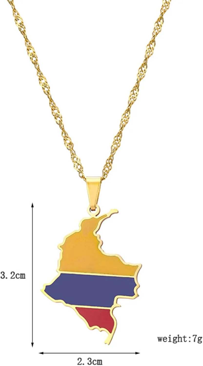 Fashion Republic of Colombia Necklace Stainless Steel Colombian Pendant Necklace