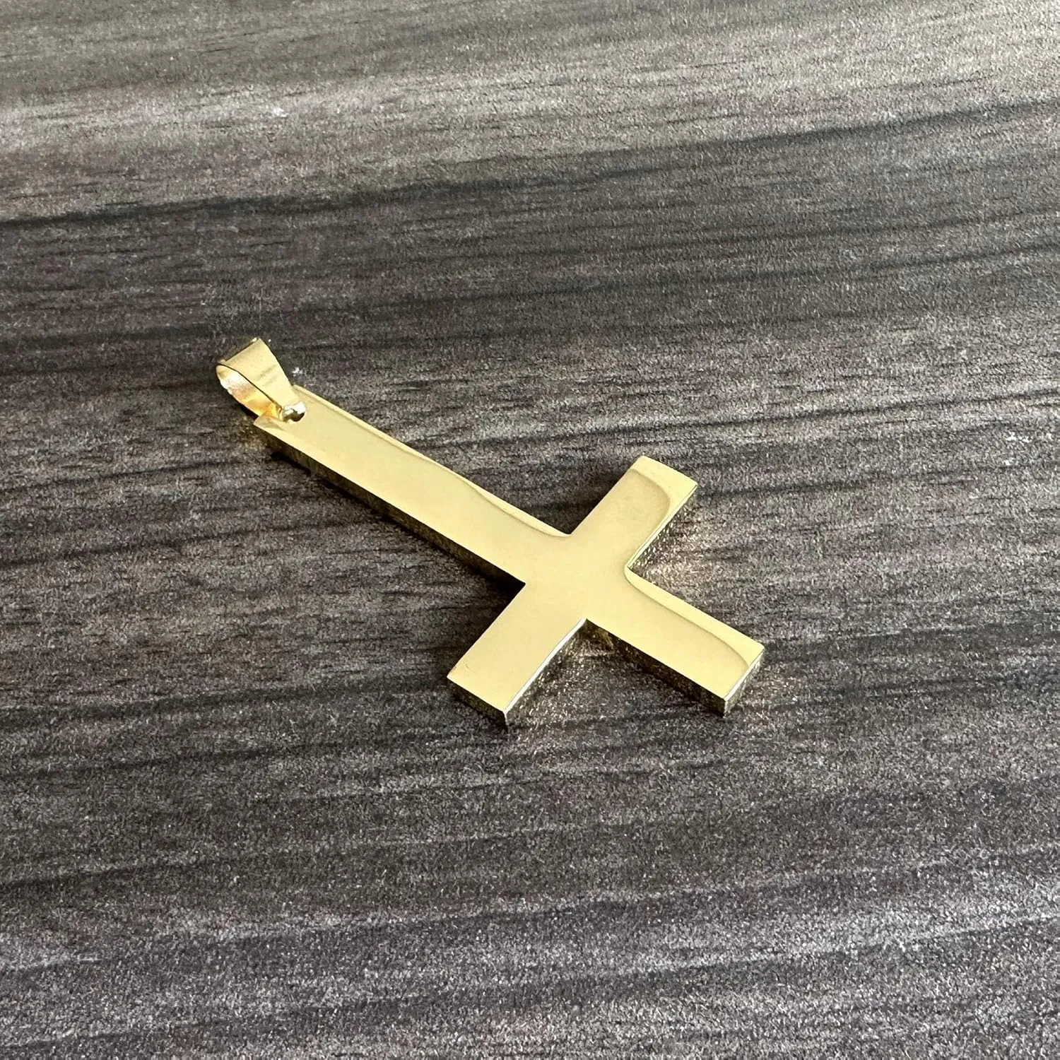 Fashion Simple Cross Necklace Stainless Steel Upside Down Cross Pendant Necklace
