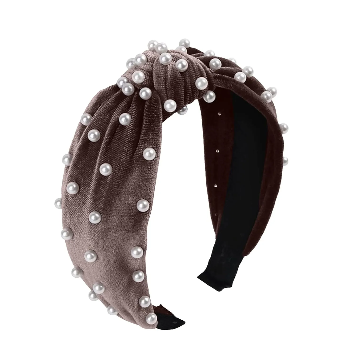 Fashionable Headbands for Women Pearls Knotted Head Bands Handmade Jewelry Hair Bands Wedding Hair Accessories