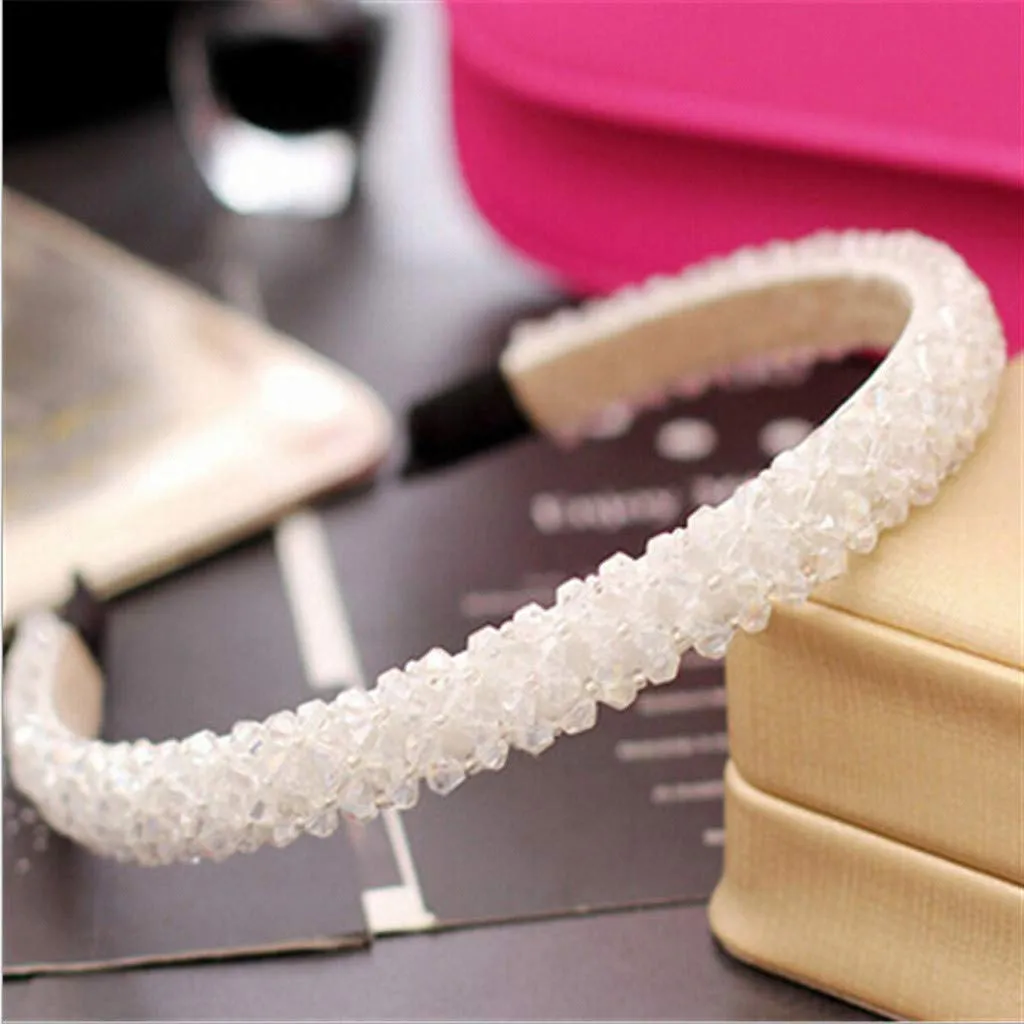 Fashionable Headbands for Women Pearls Knotted Head Bands Rhinestone Crystal Elastic hairbands Wedding Hair Accessories