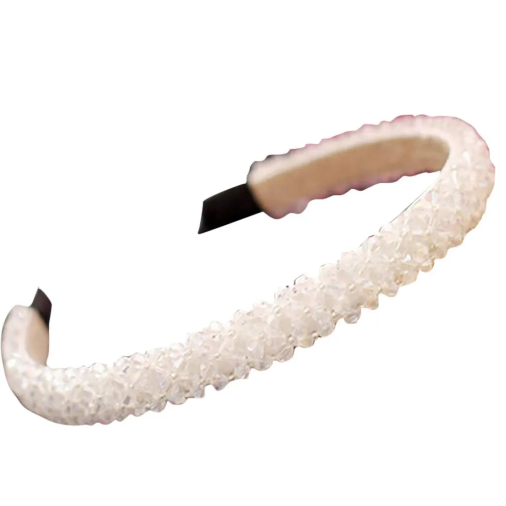 Fashionable Headbands for Women Pearls Knotted Head Bands Rhinestone Crystal Elastic hairbands Wedding Hair Accessories