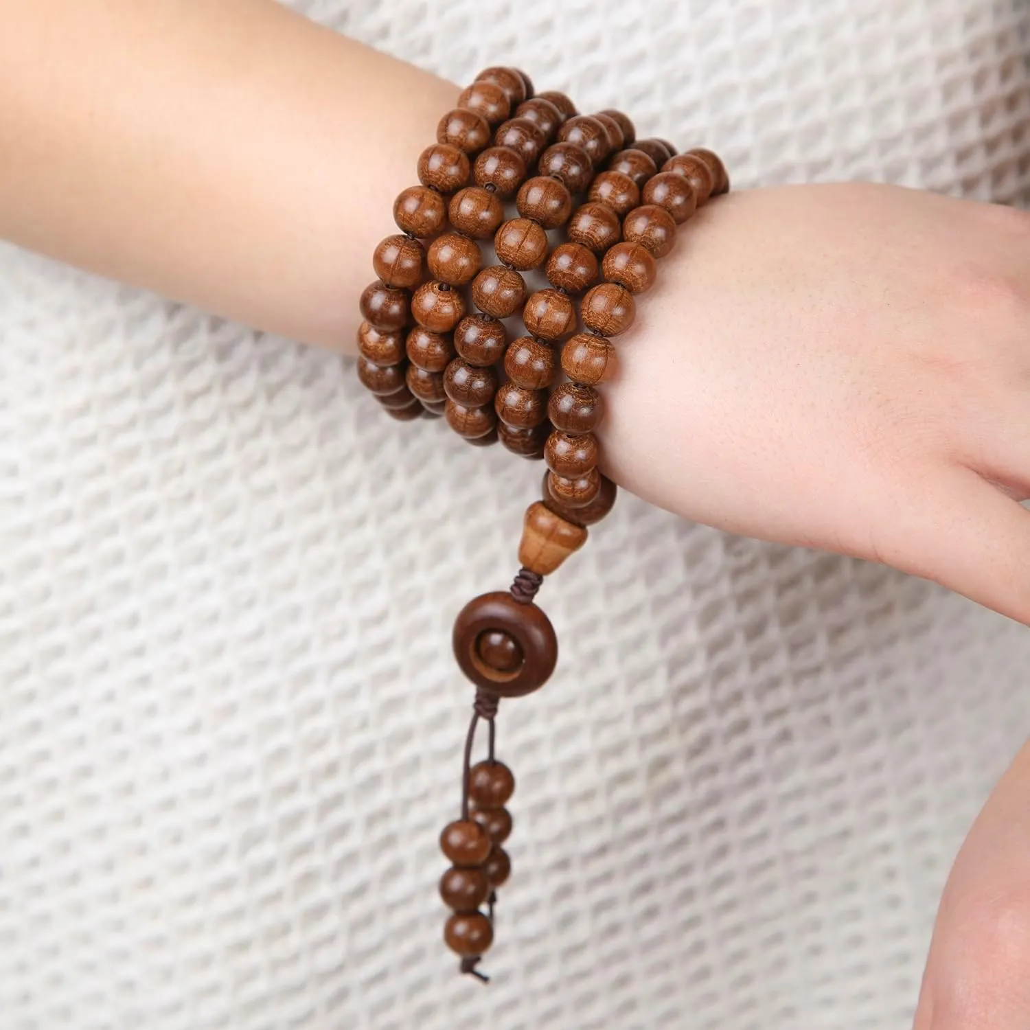 FAZOVIN 108 Beads 10 mm Mala Beads Bracelet for Men, Wutai Mountain Natural Wood Meditation Prayer Necklace