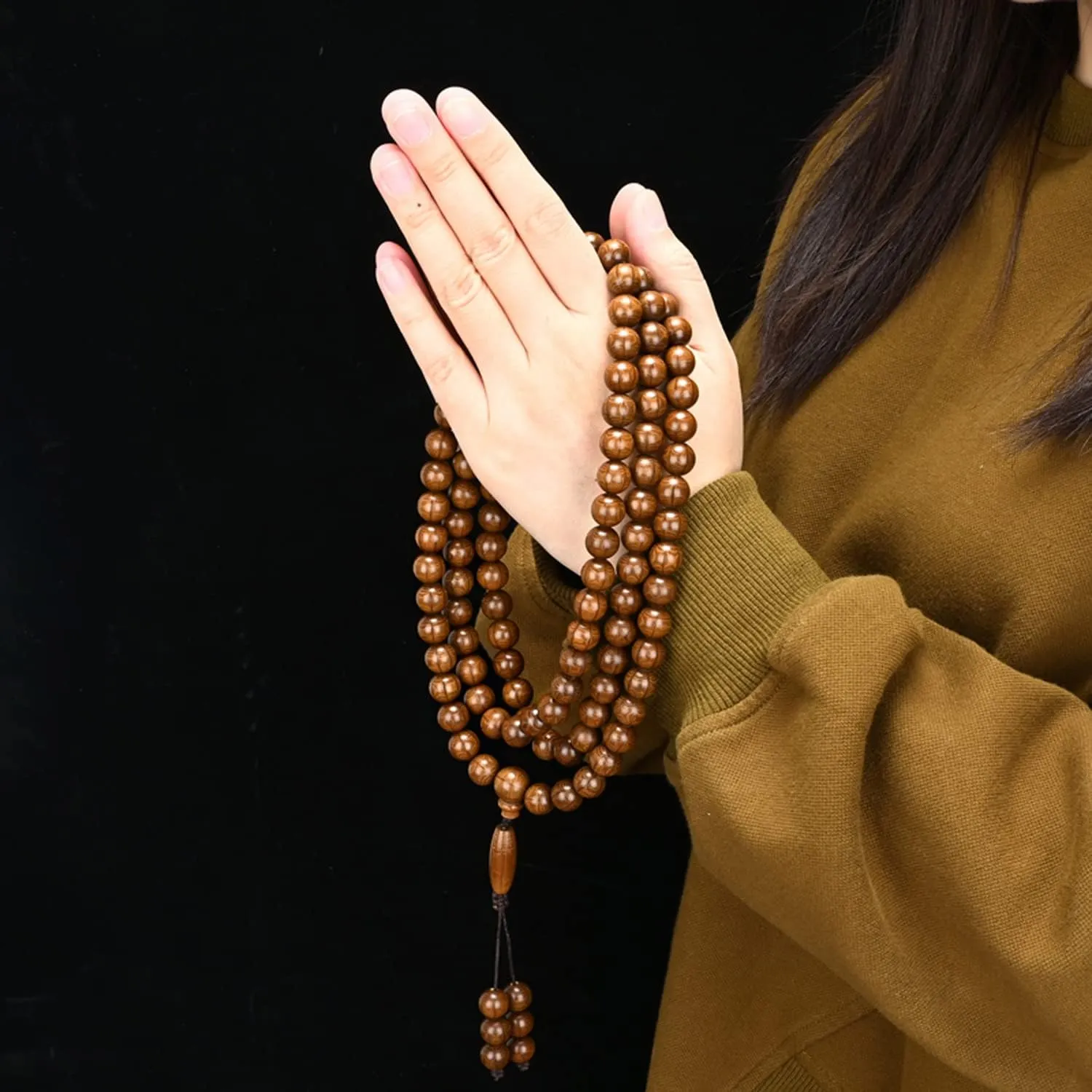 FAZOVIN 108 Beads 10 mm Mala Beads Bracelet for Men, Wutai Mountain Natural Wood Meditation Prayer Necklace