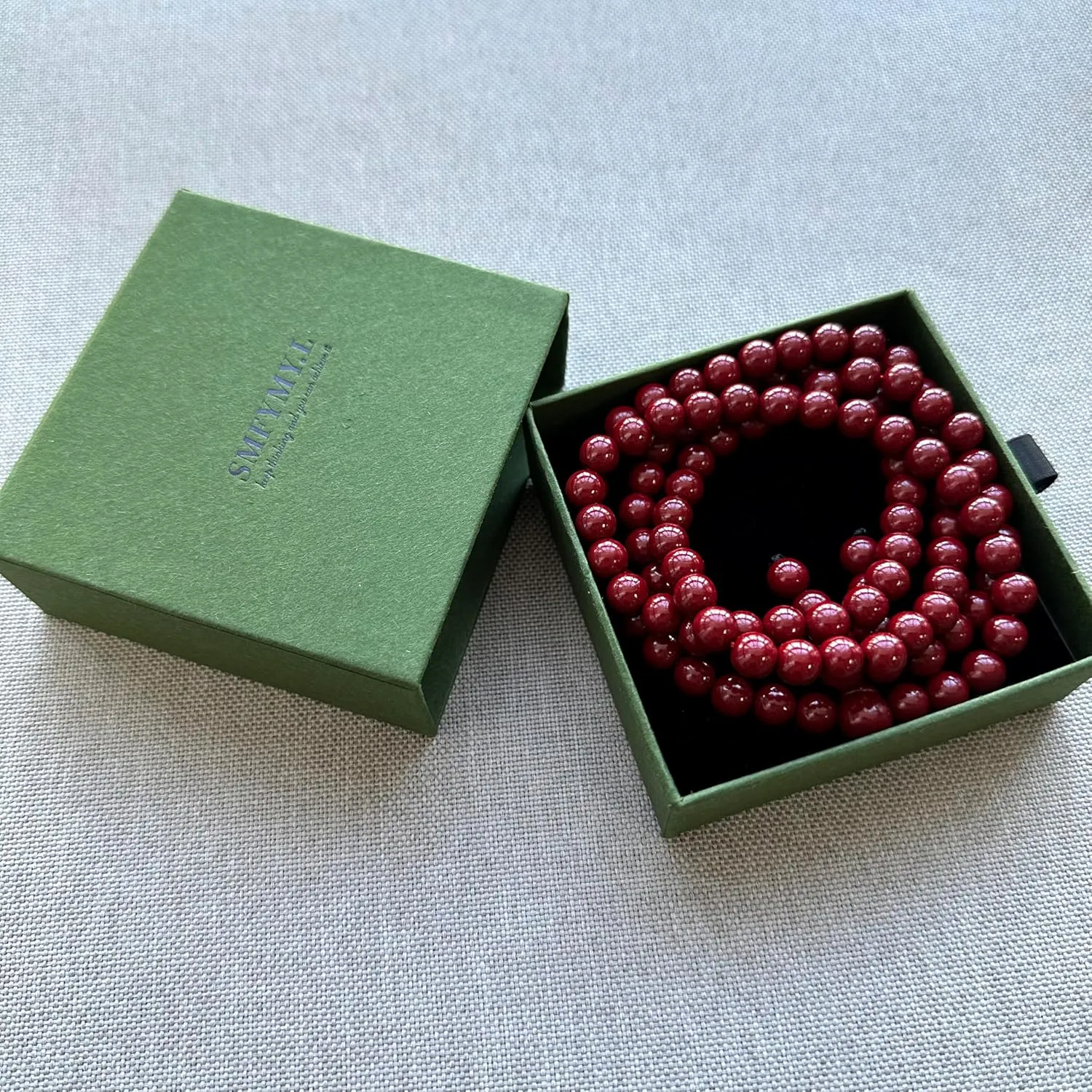 Feng Shui Bracelet Tibetan 6mm 8mm 108 Ruby Beads Eexquisite Gift Box Packaging