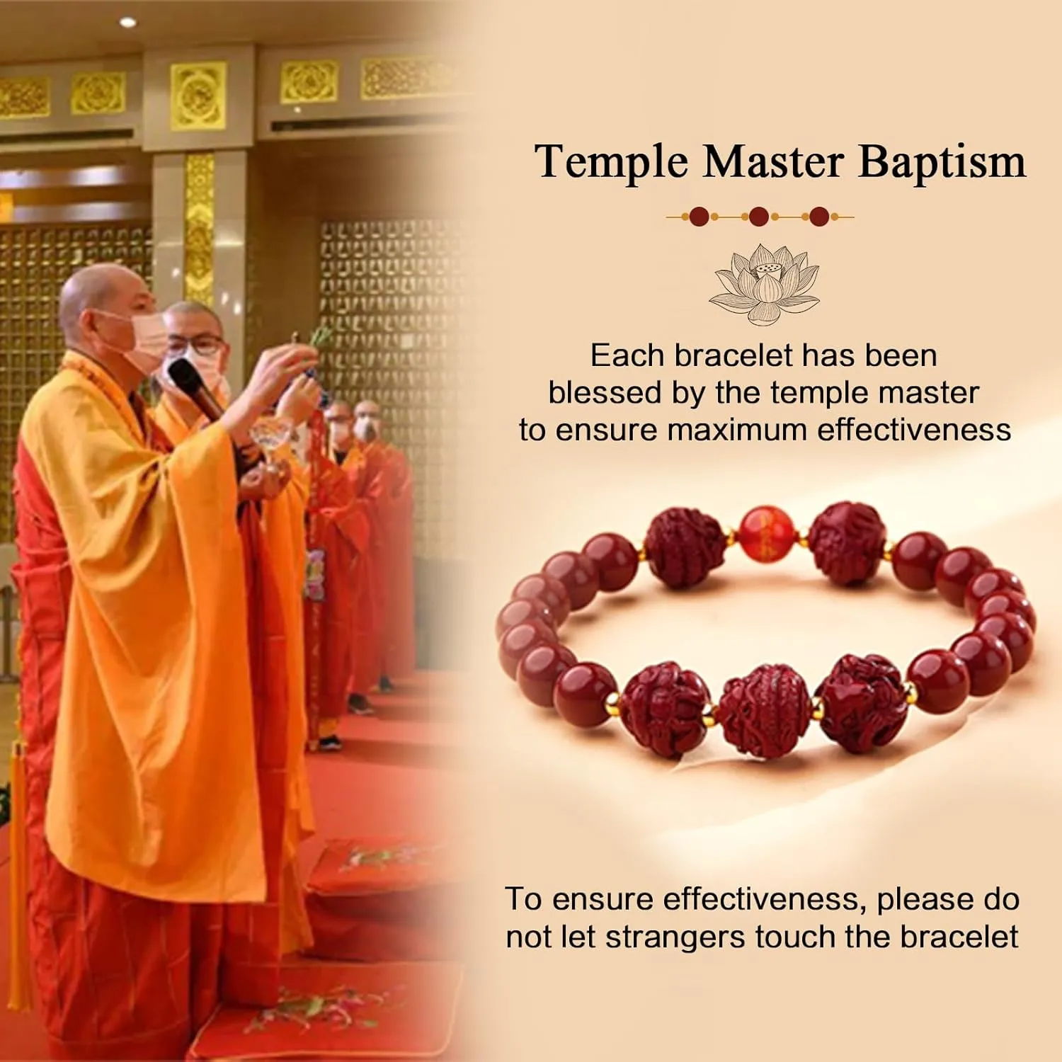 FengShui Wealth and Luck Bracelet, Feng Shui Cinnabar Stone Zodiac Wealth Bangle Prosperity Buddha Beads Elastic Bracelet for Women Jewelry
