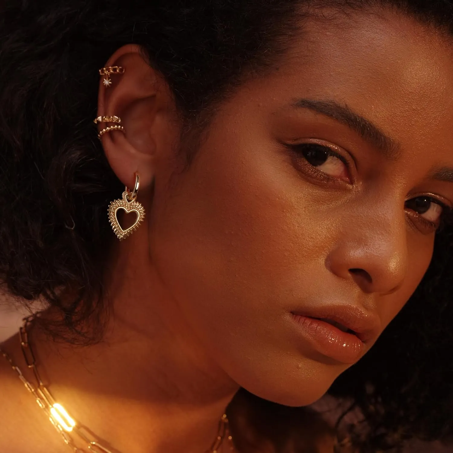 FETTERO 14K Gold Plated Earrings Dangle Drop Hoop Earrings for Women Dainty Hypoallergenic Earrings Delicate Boho Earring Jewelry