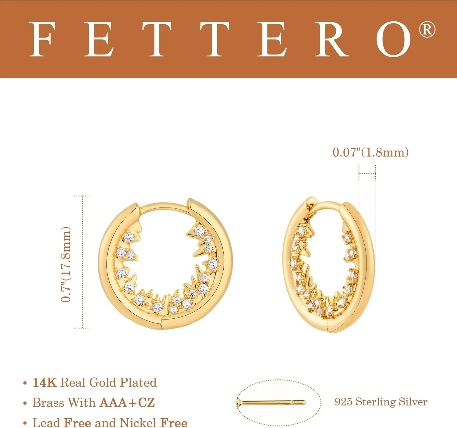 FETTERO Women Hoop Earrings 14K Gold Plated Delicate Hypoallergenic Earrings Small Huggie Hoops Dainty Earring Jewelry for Everyday Wear