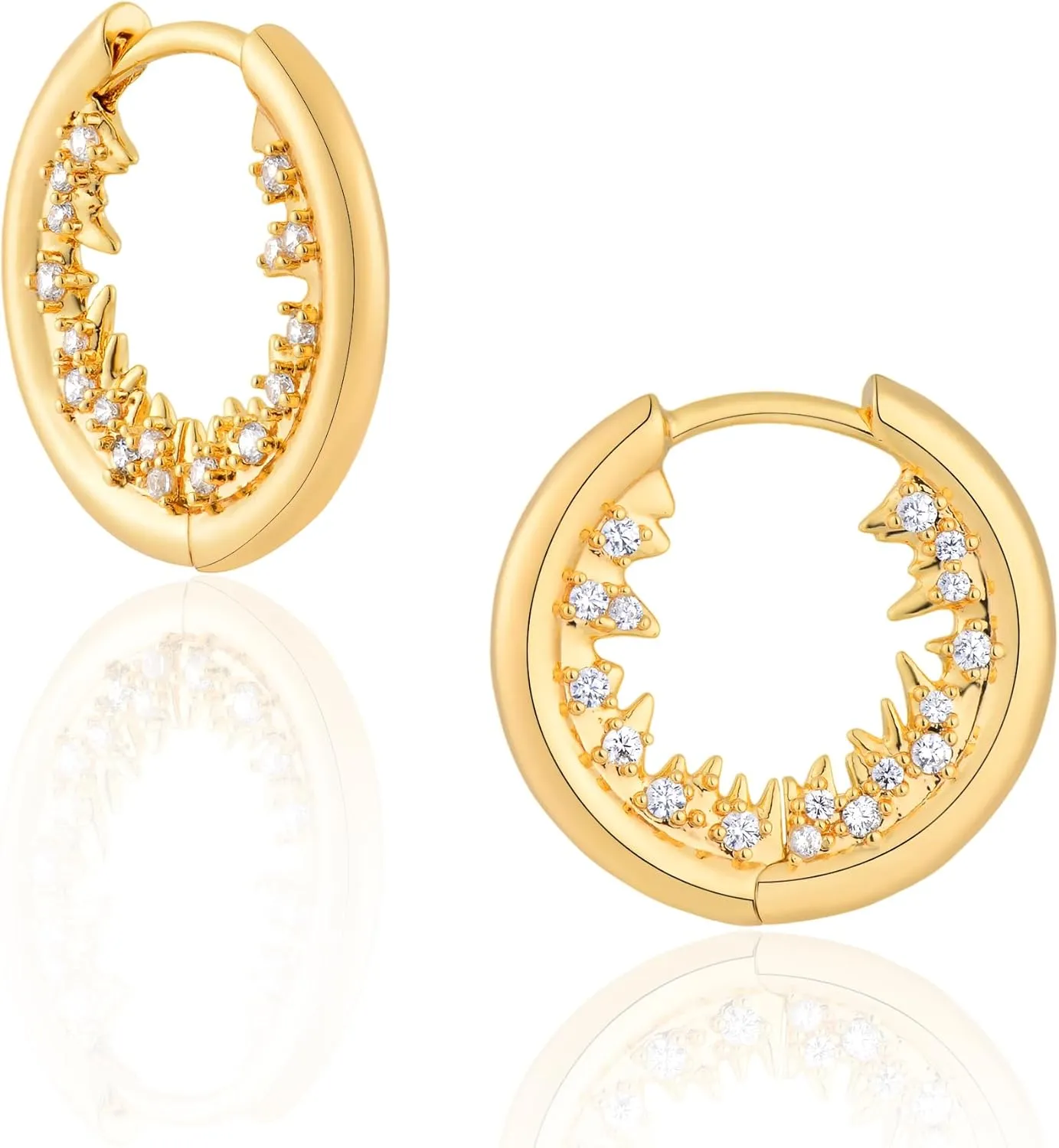 FETTERO Women Hoop Earrings 14K Gold Plated Delicate Hypoallergenic Earrings Small Huggie Hoops Dainty Earring Jewelry for Everyday Wear