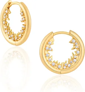FETTERO Women Hoop Earrings 14K Gold Plated Delicate Hypoallergenic Earrings Small Huggie Hoops Dainty Earring Jewelry for Everyday Wear
