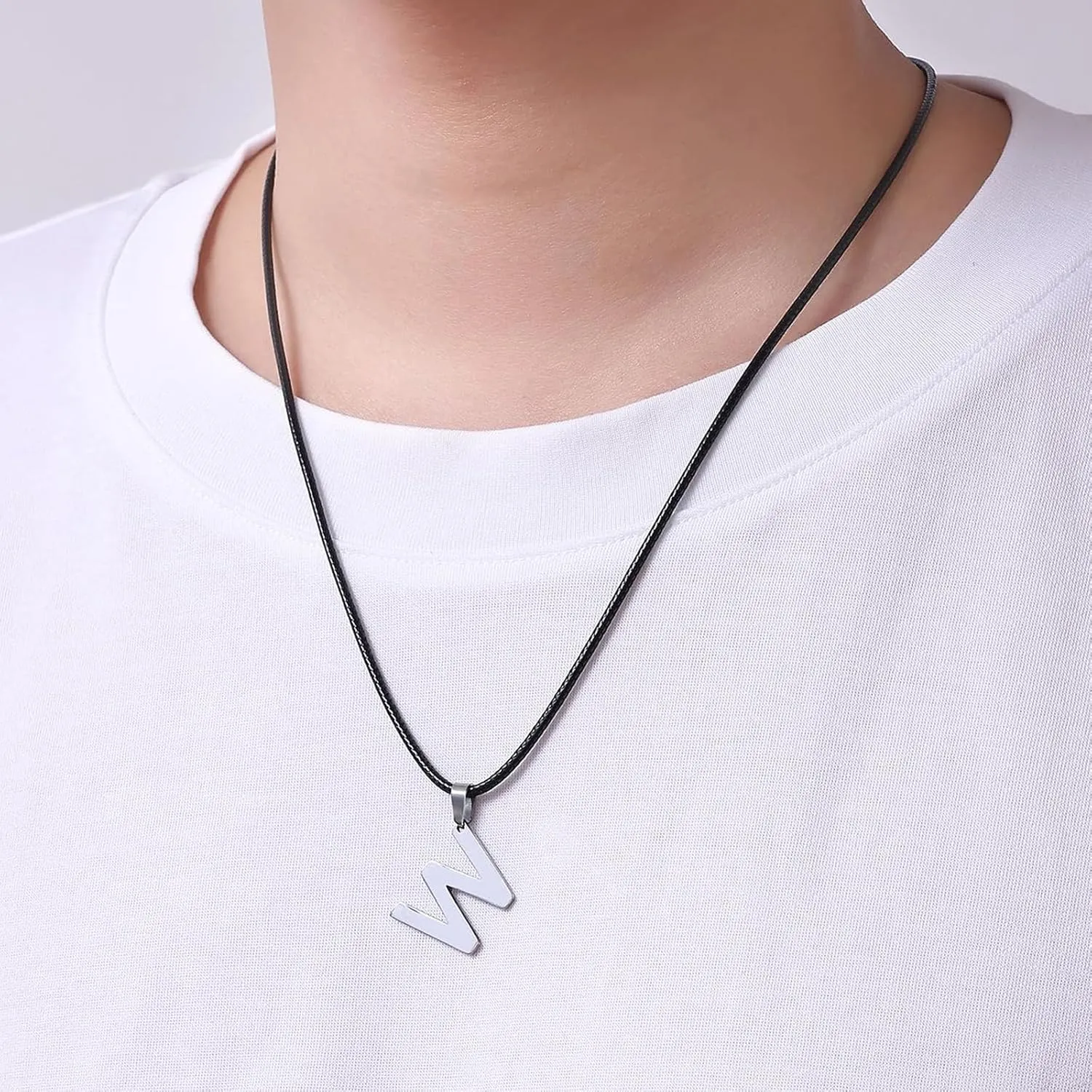 Fiusem Black/Brown Braided String Cord Necklace for Men, 2/3MM Waterproof Leather Cord Chain, Mens Necklace 16-28 Inch