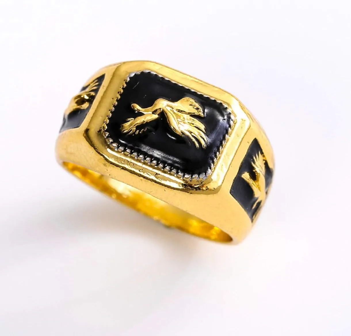 Flying Eagle Ring, Gold Eagle Ring for Men Viking Hawk Ring Punk Gothic Flying Bald Eagle Ring -s Retro Flying Animal Jewelry