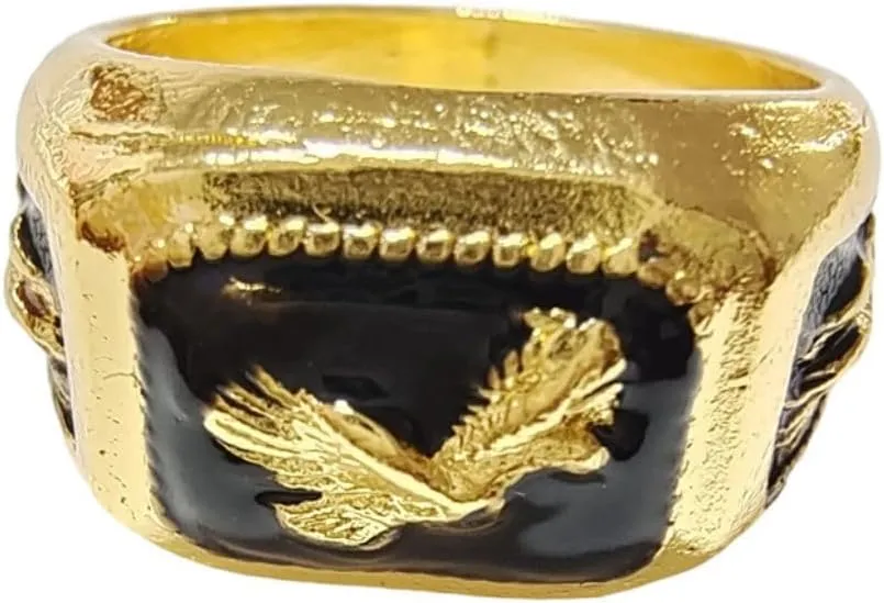 Flying Eagle Ring, Gold Eagle Ring for Men Viking Hawk Ring Punk Gothic Flying Bald Eagle Ring -s Retro Flying Animal Jewelry