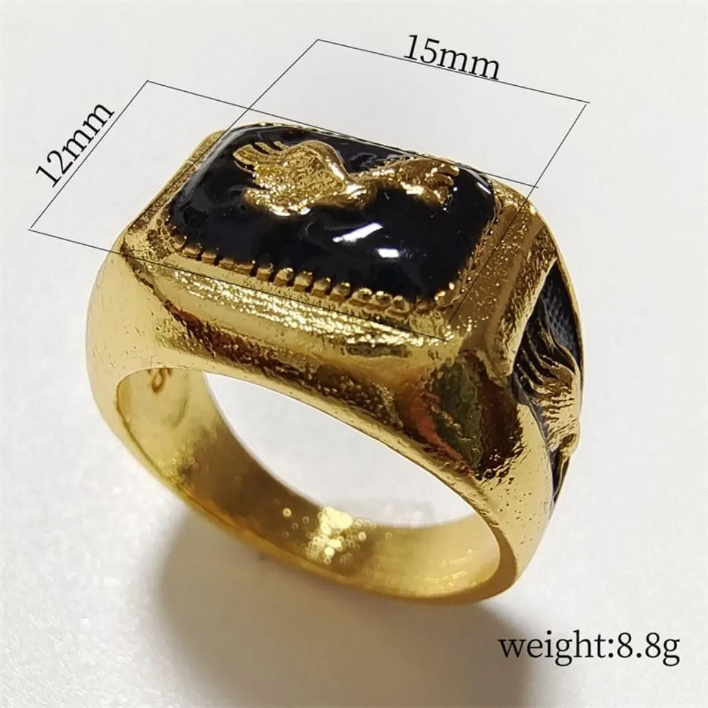 Flying Eagle Ring, Gold Eagle Ring for Men Viking Hawk Ring Punk Gothic Flying Bald Eagle Ring -s Retro Flying Animal Jewelry