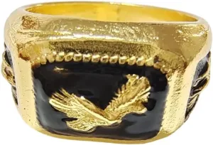 Flying Eagle Ring, Gold Eagle Ring for Men Viking Hawk Ring Punk Gothic Flying Bald Eagle Ring -s Retro Flying Animal Jewelry