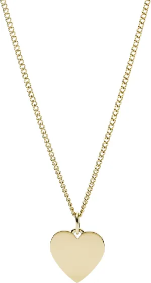 Fossil Women's Plated Stainless Steel Engravable Personalized Gift Pendant Chain Necklace for Women