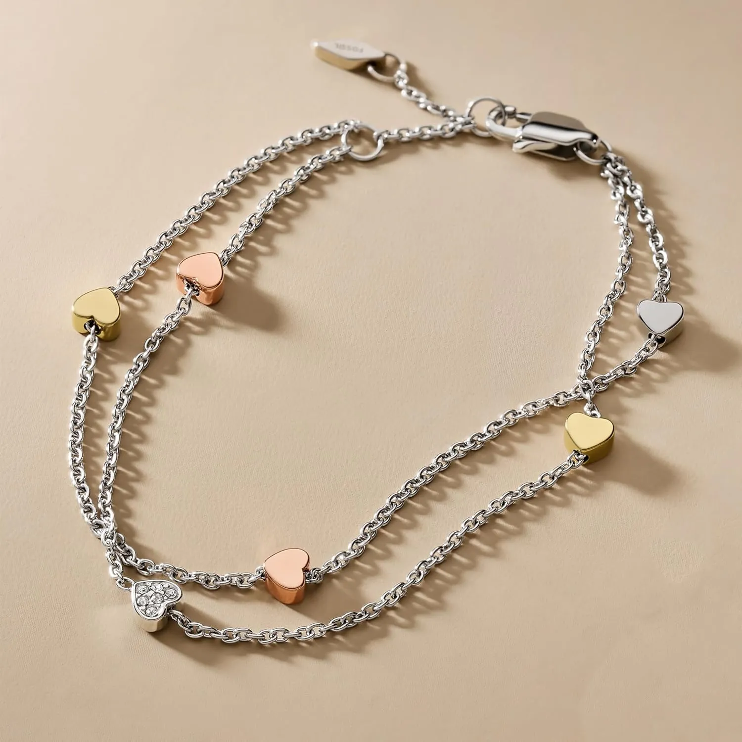 Fossil Women's Sterling Silver or Silver-Tone Stainless Steel Chain Bracelet for Women