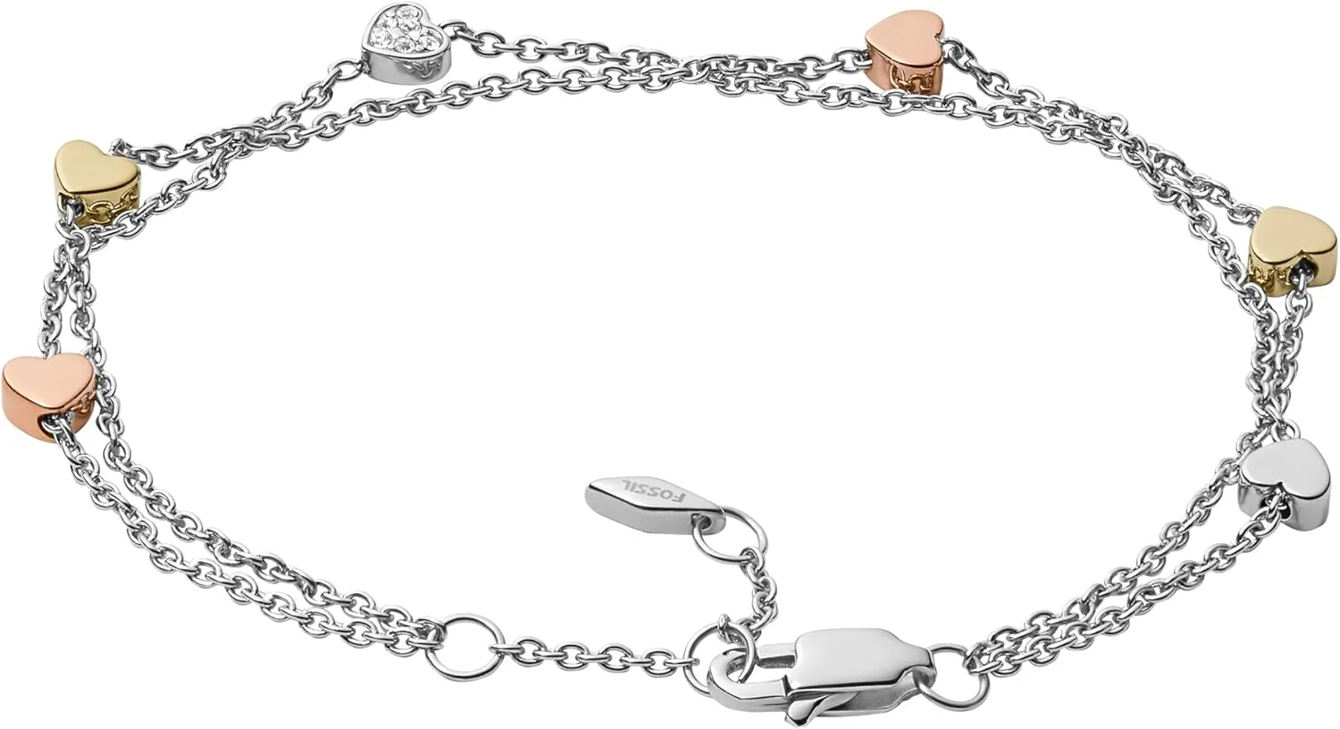 Fossil Women's Sterling Silver or Silver-Tone Stainless Steel Chain Bracelet for Women
