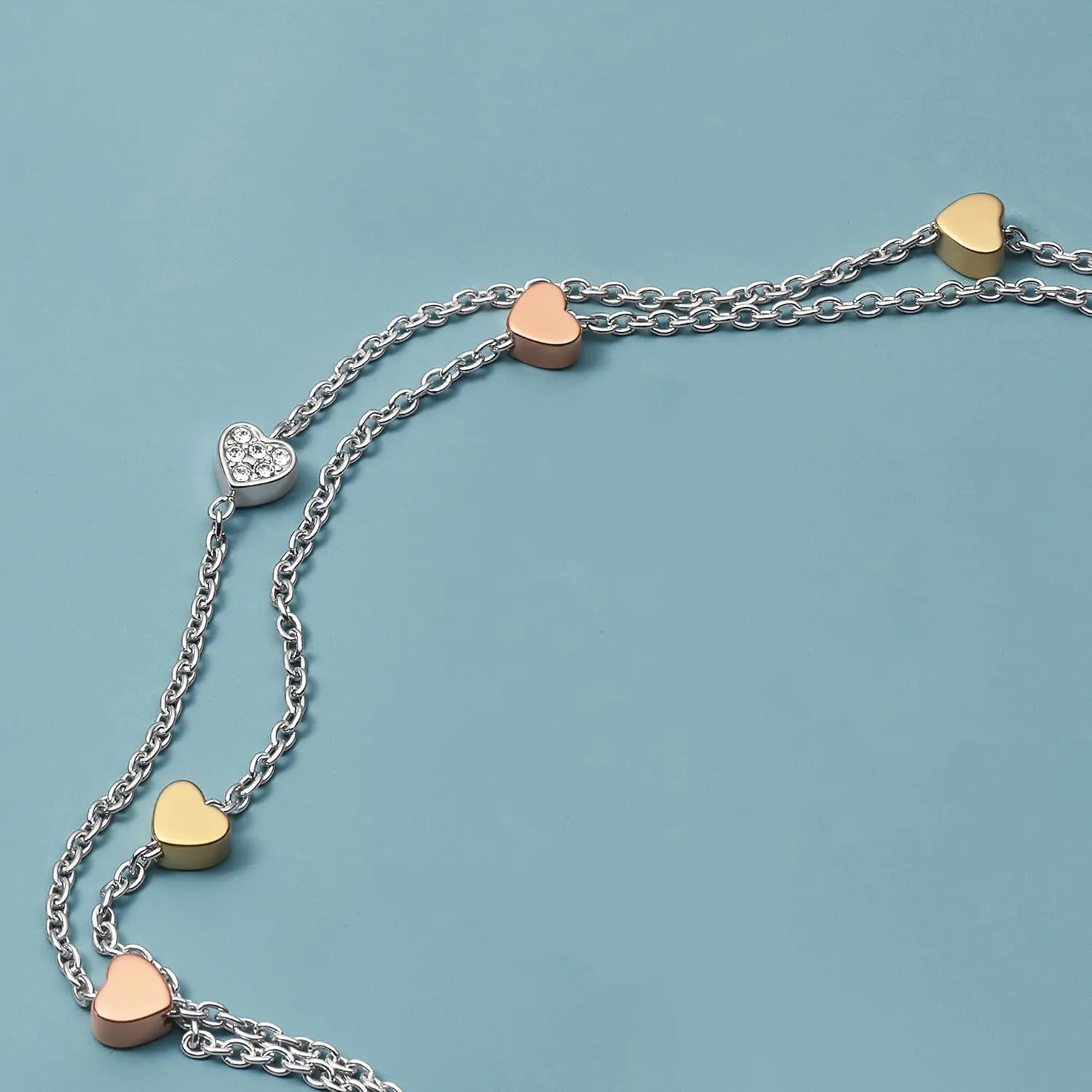 Fossil Women's Sterling Silver or Silver-Tone Stainless Steel Chain Bracelet for Women