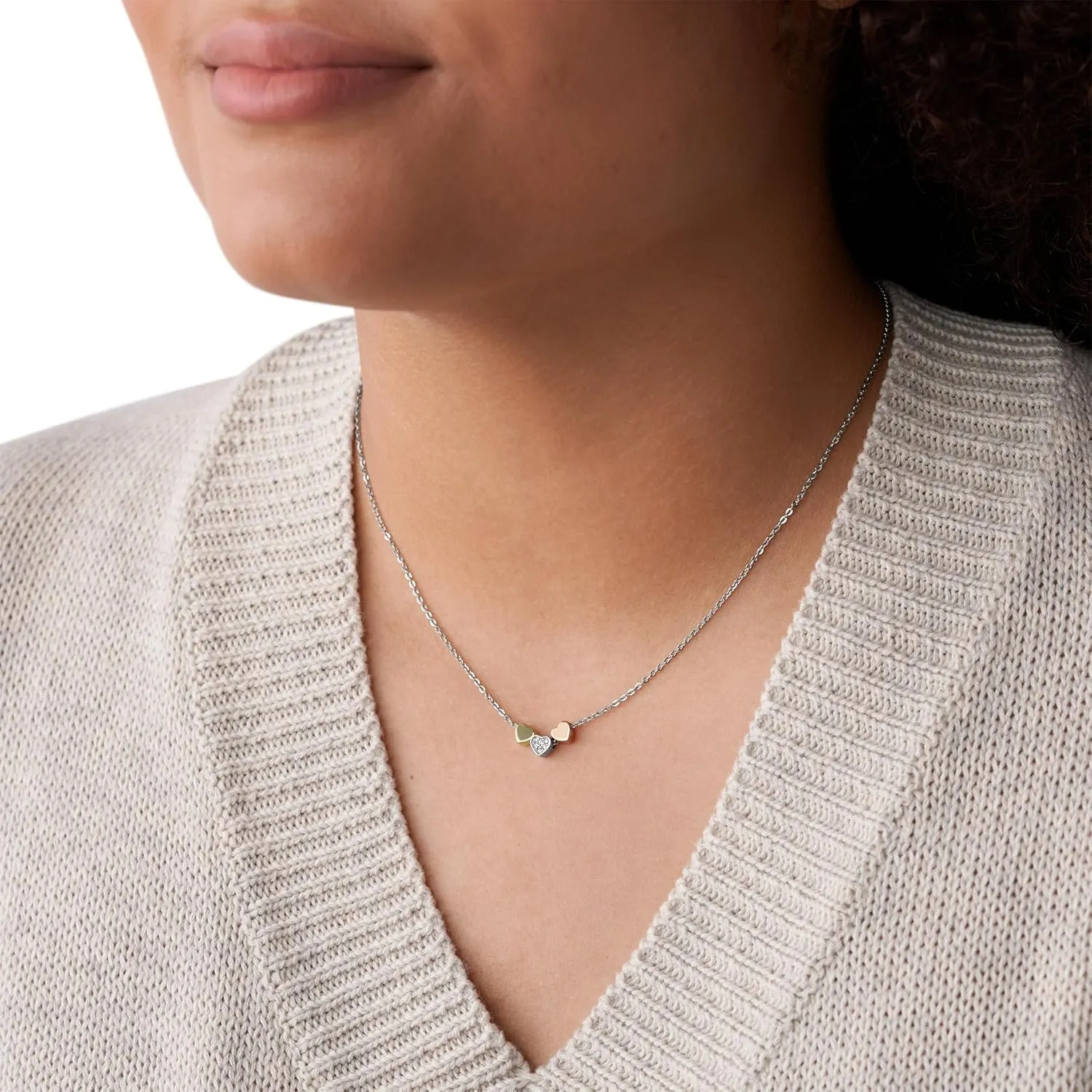 Fossil Women's Sterling Silver or Silver-Tone Stainless Steel Pendant Chain Necklace for Women